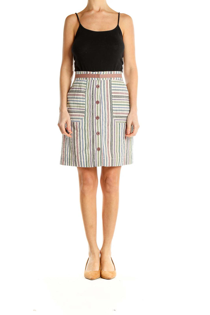 Multicolor Striped Chic Pencil Skirt