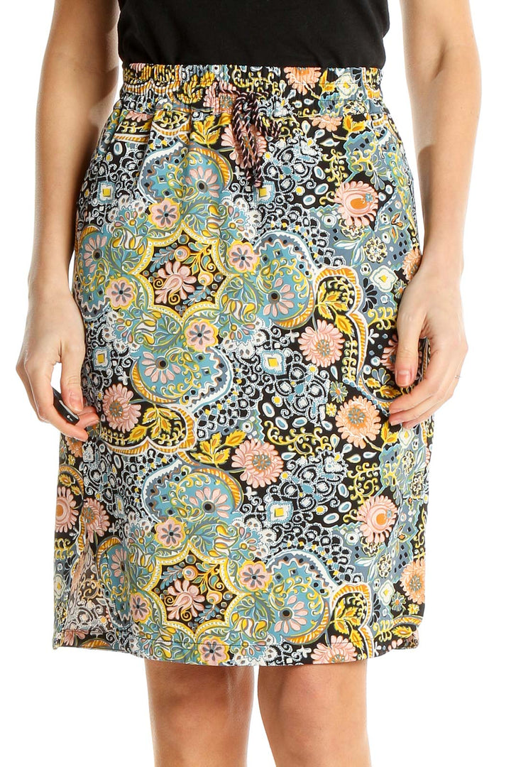 Multicolor Paisley Bohemian Pencil Skirt