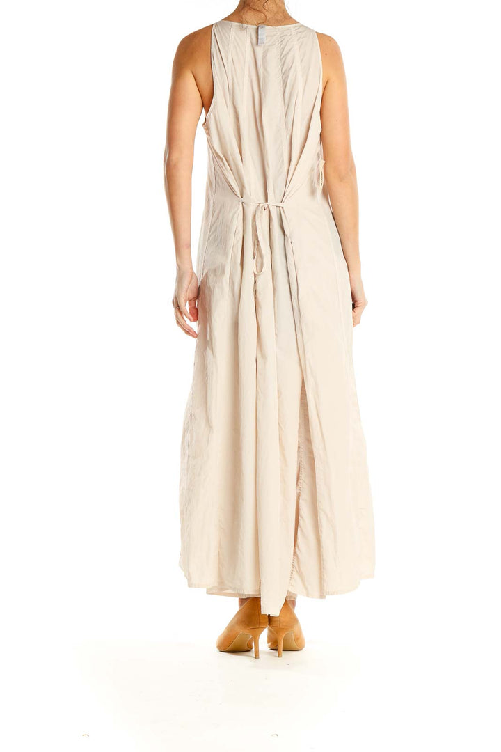 Beige Column Slip Dress