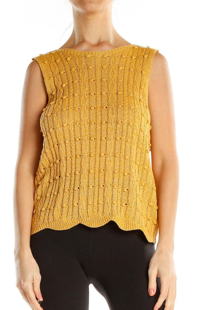 Yellow Knit All Day Wear Sweater Top