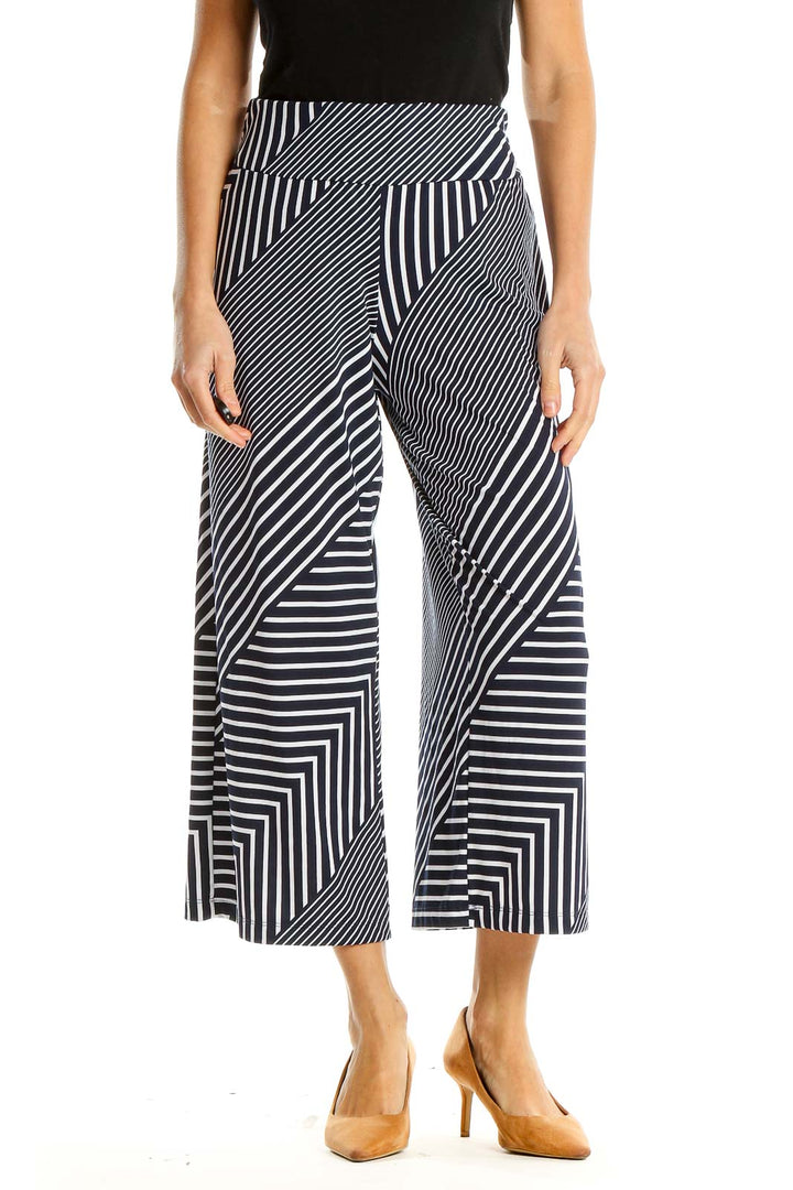 Black White Striped Palazzo Pants