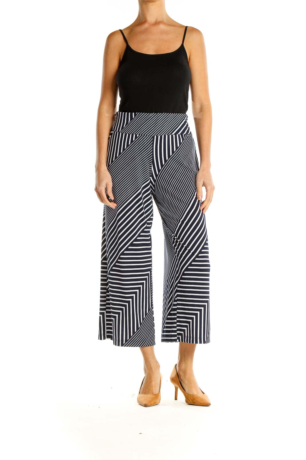 Black White Striped Palazzo Pants