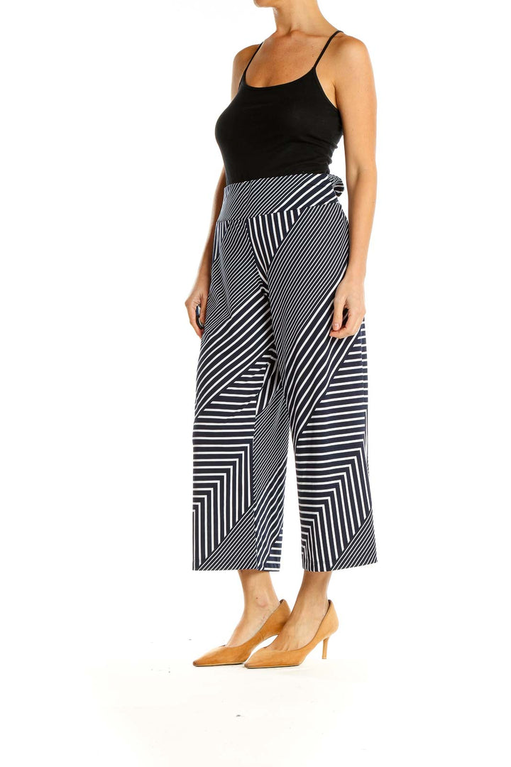 Black White Striped Palazzo Pants