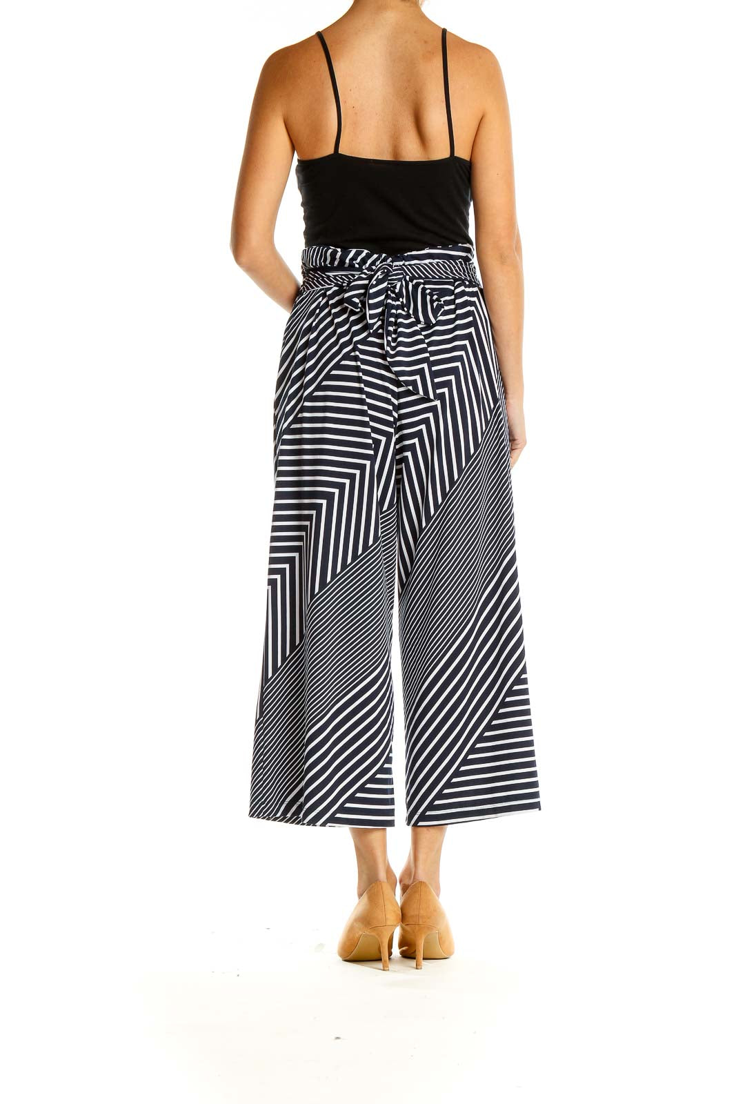 Black White Striped Palazzo Pants