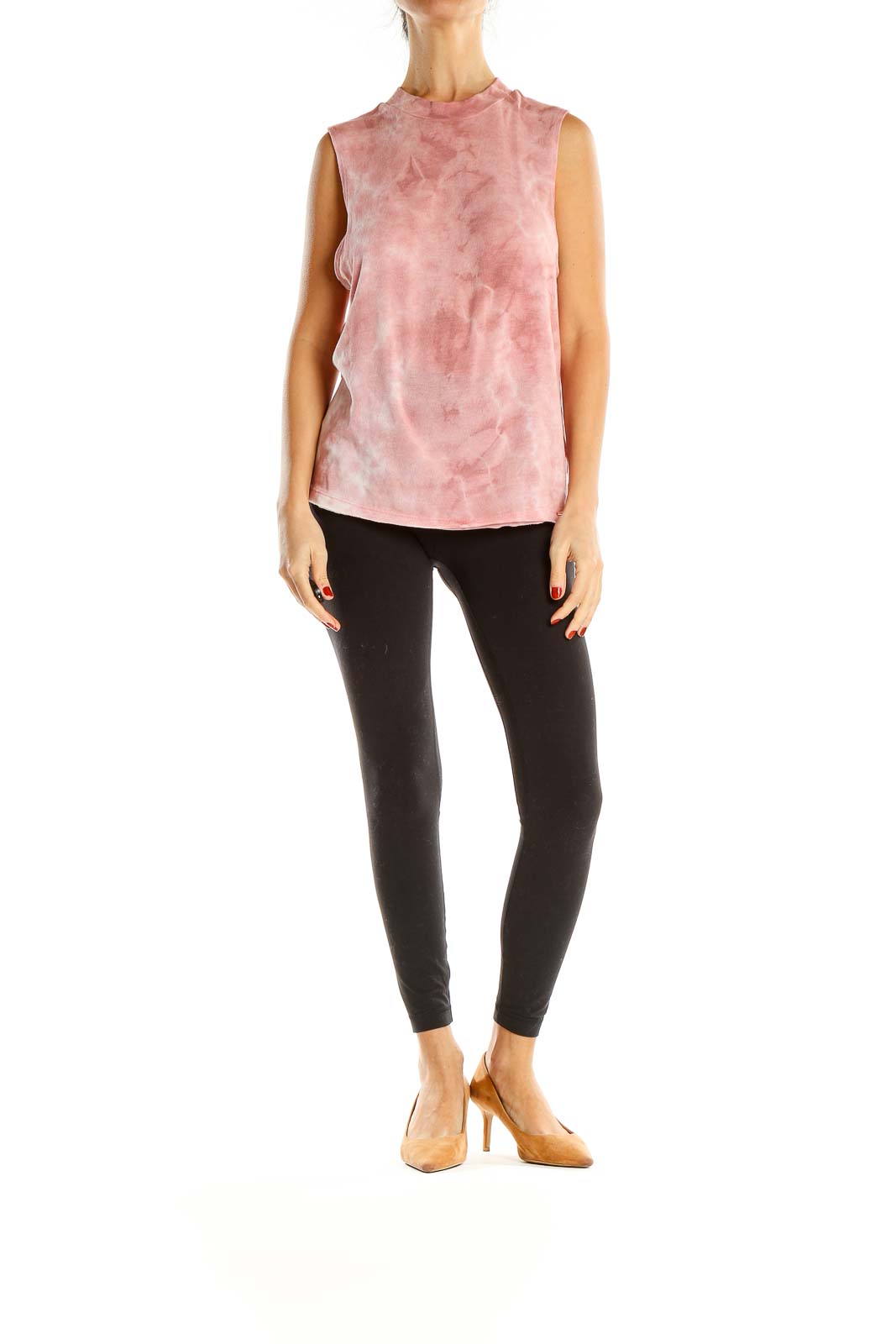 Pink Tie And Dye Casual Tank Top