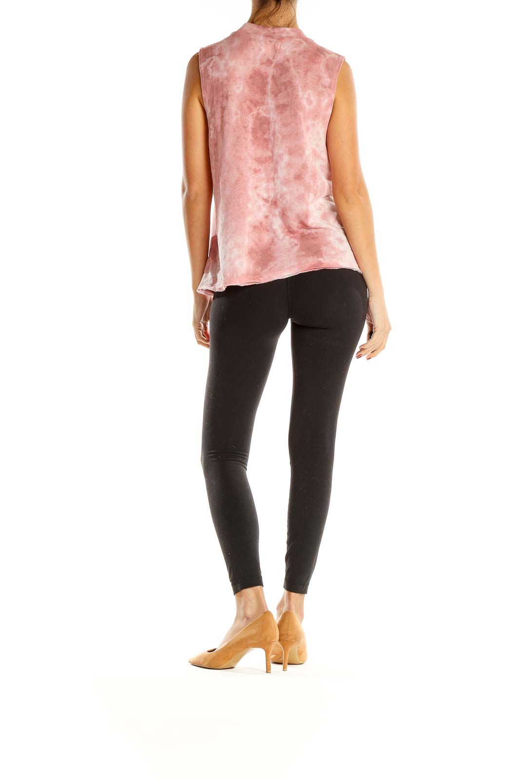 Pink Tie And Dye Casual Tank Top