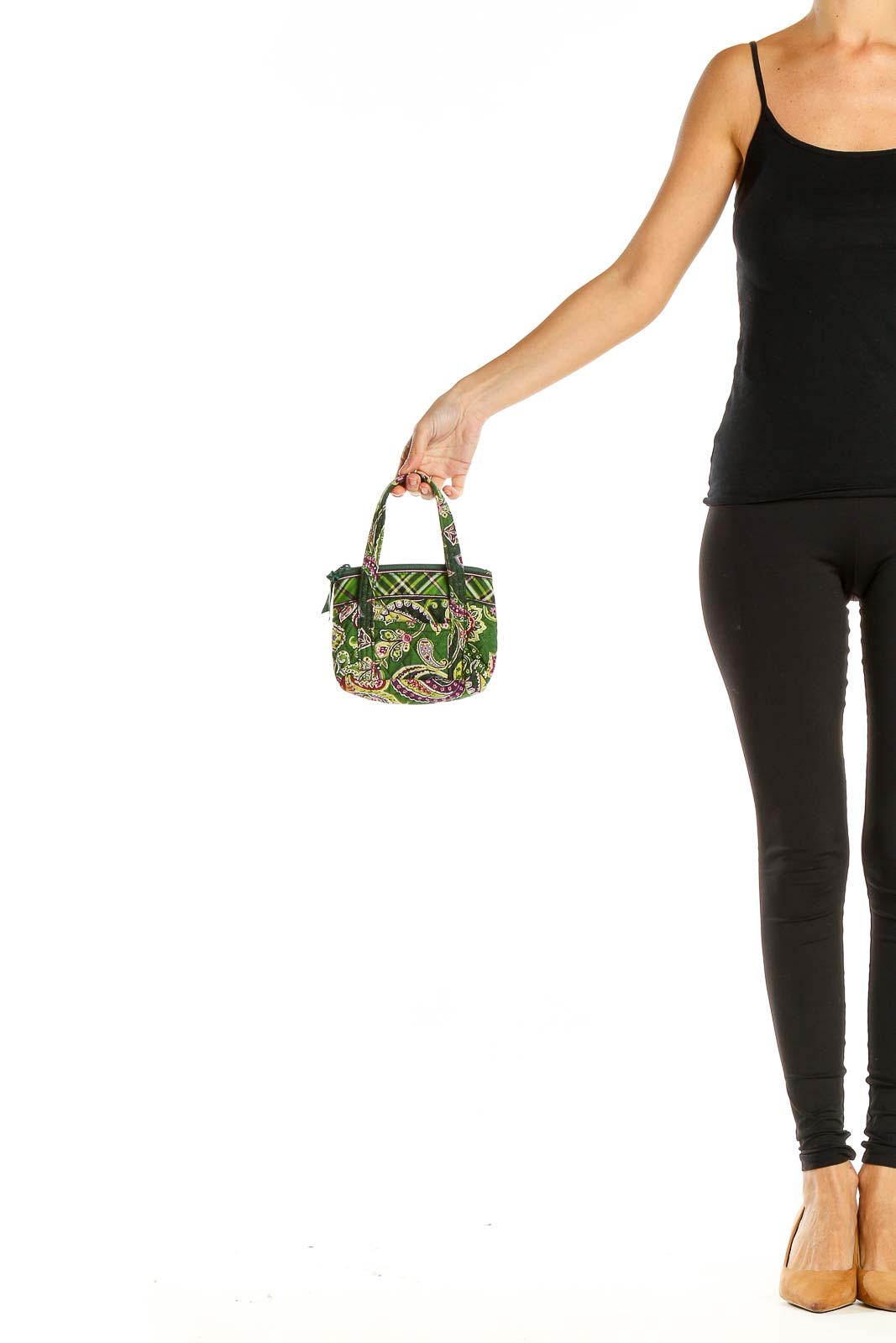 Green Paisley Satchel Bag