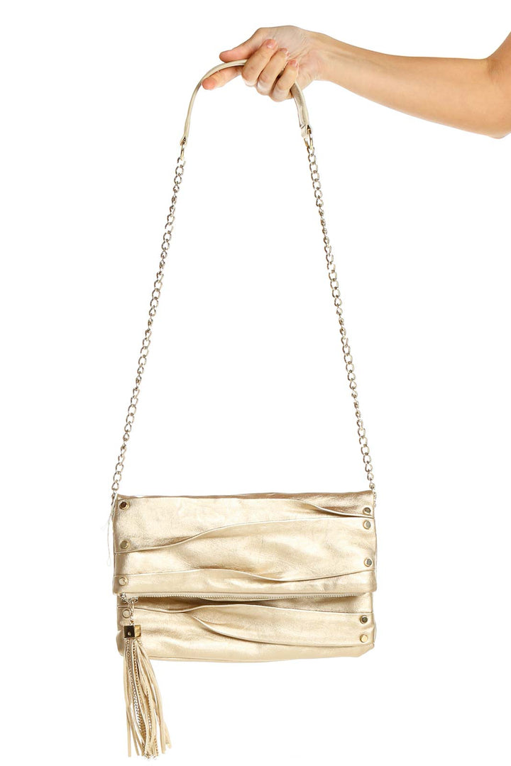 Beige Shimmer Crossbody Bag