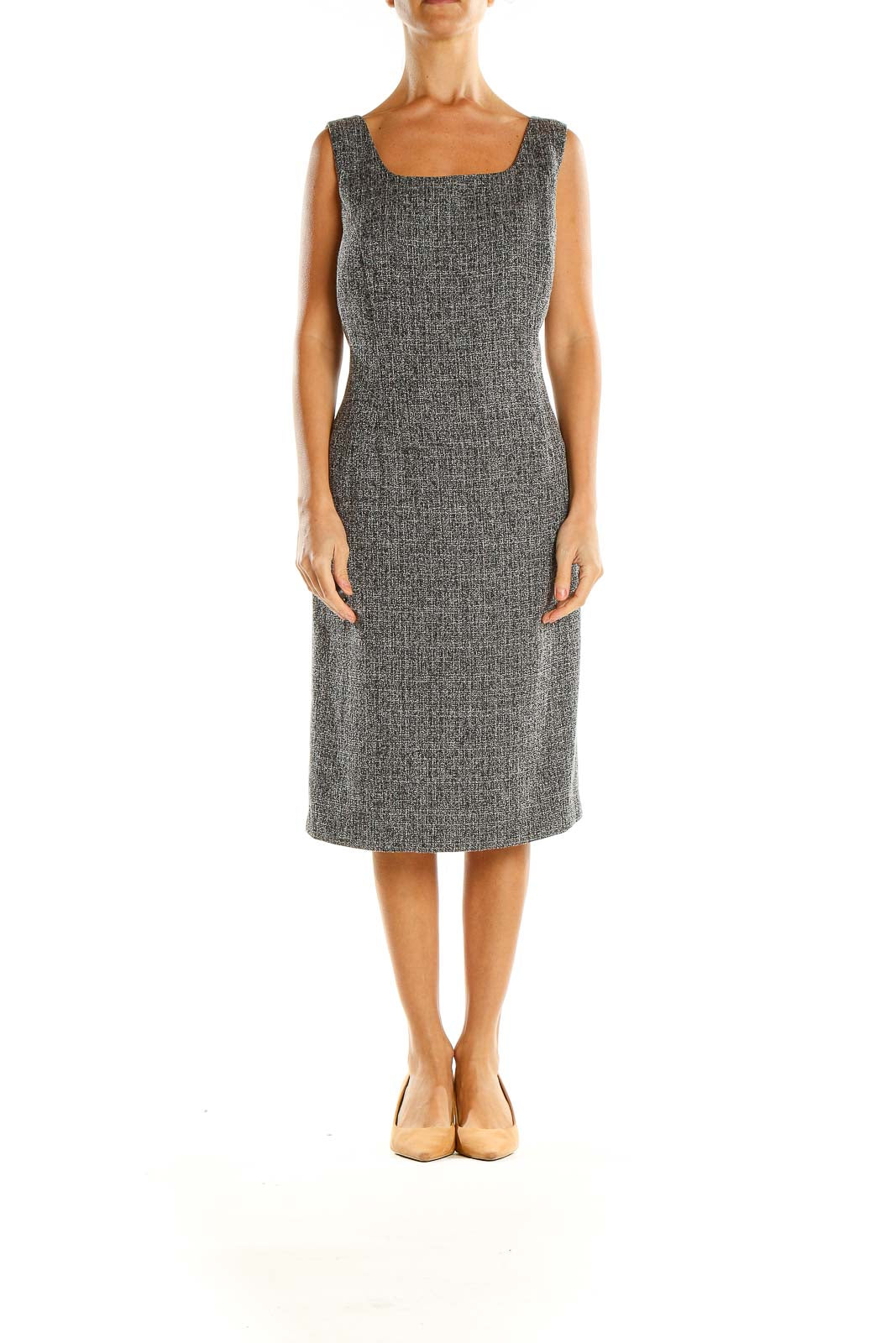 Gray Work Sheath Dress