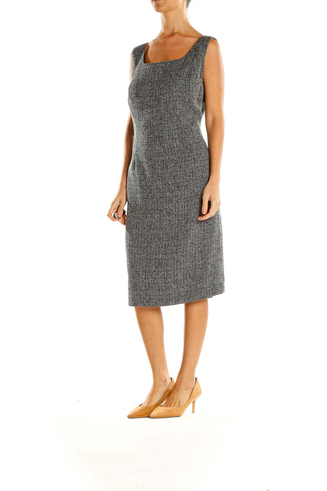 Gray Work Sheath Dress