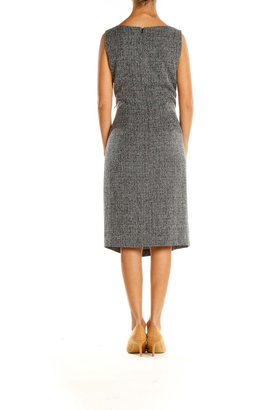 Gray Work Sheath Dress