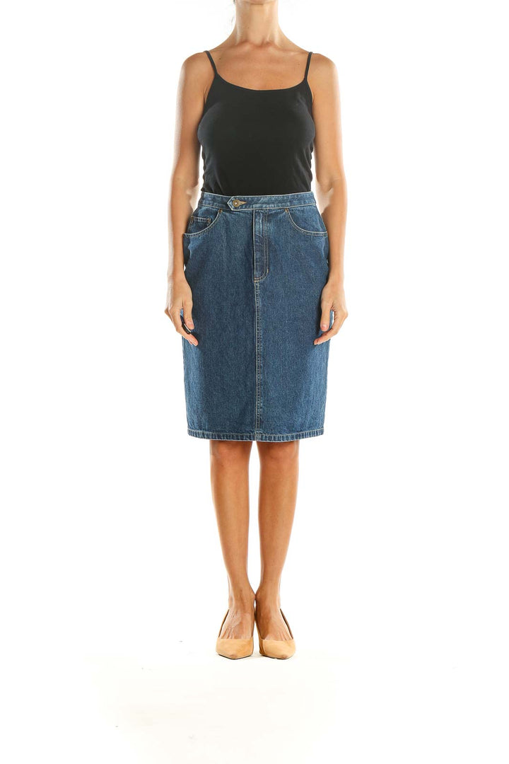 Blue Denim All Day Wear Pencil Skirt