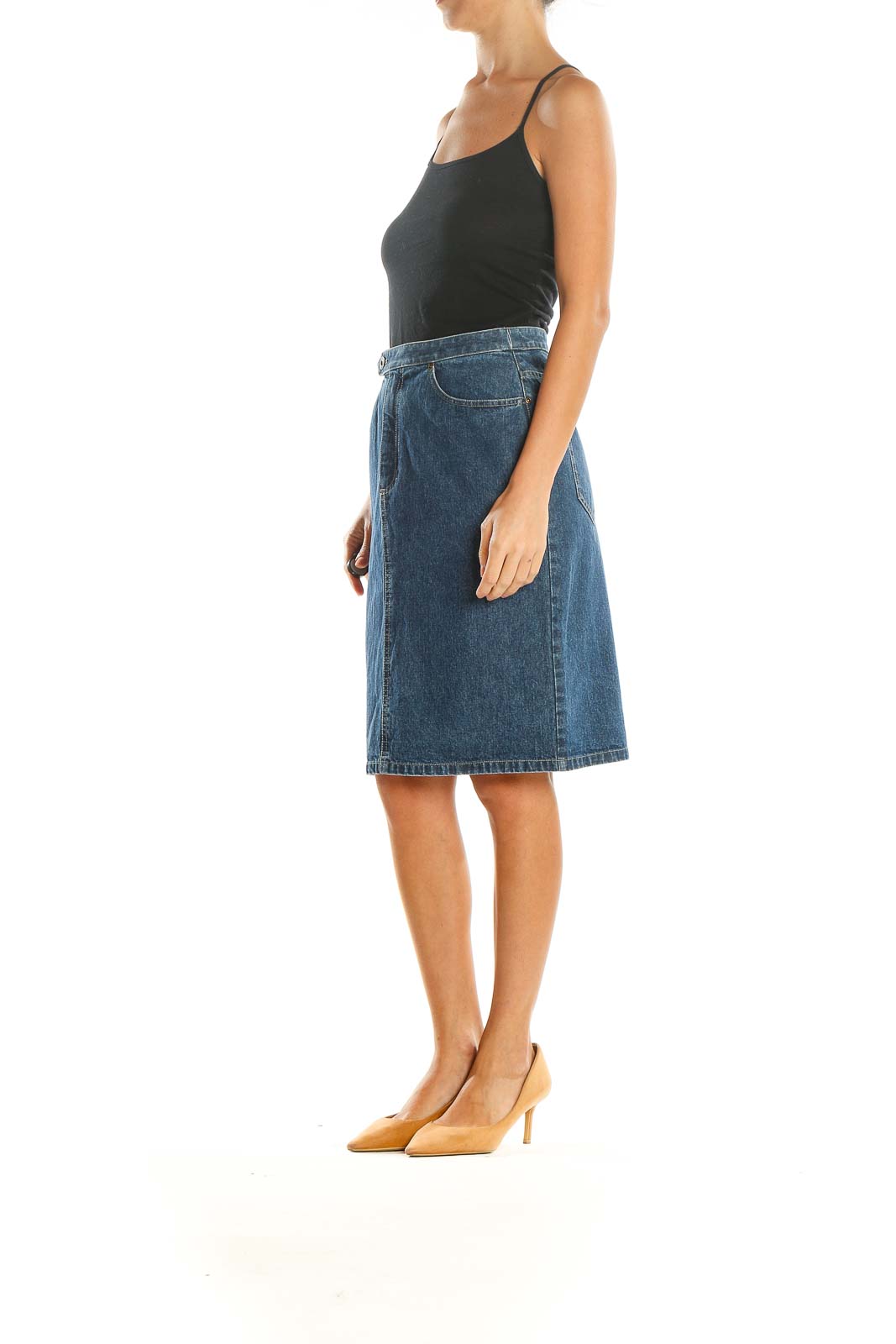 Blue Denim All Day Wear Pencil Skirt