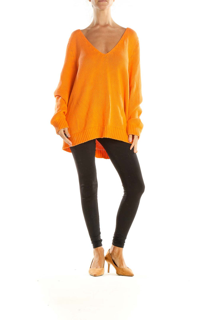 Orange All Day Wear Sweater