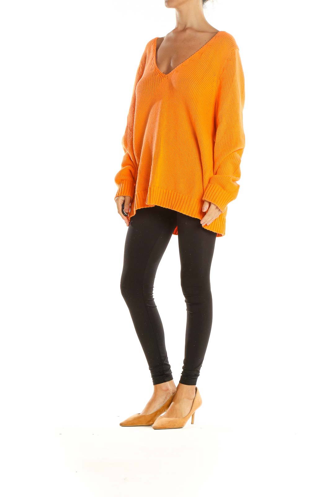 Orange All Day Wear Sweater