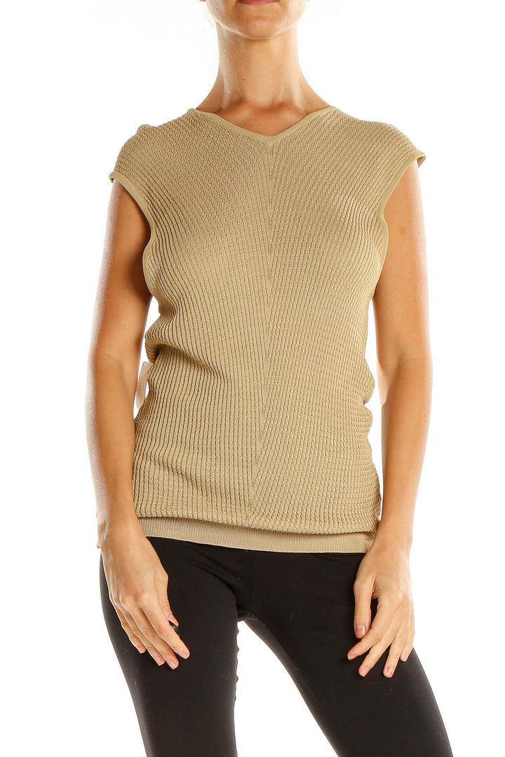 Beige Woven All Day Wear Top