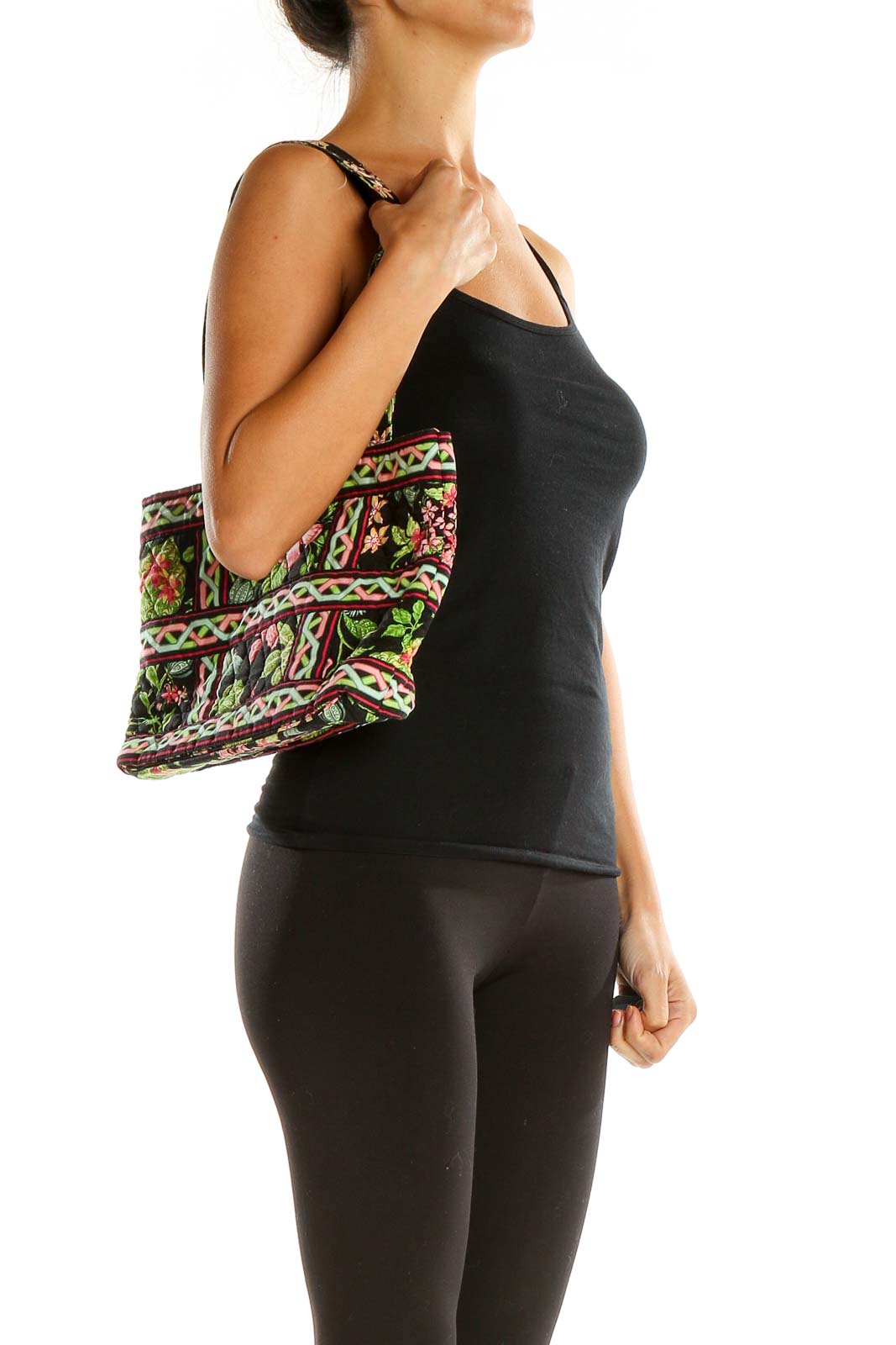 Multicolor Tropical Print Shoulder Bag