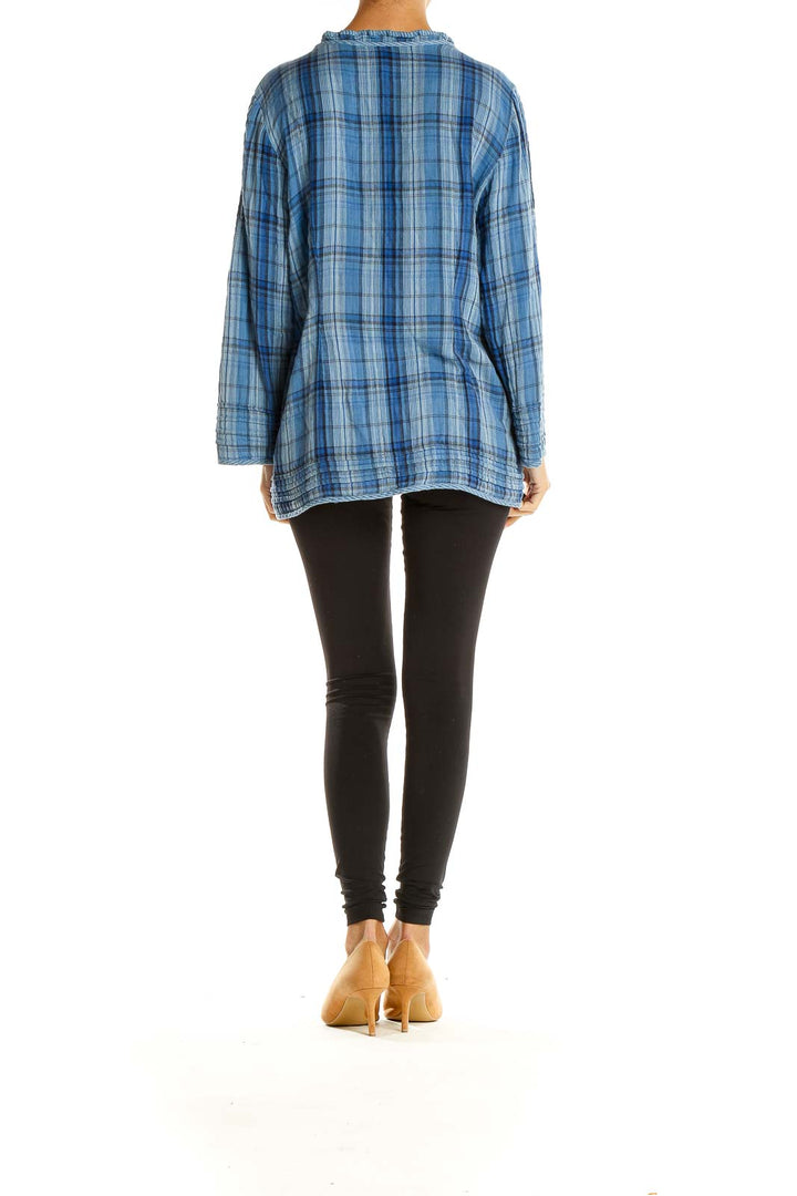 Blue Plaid Bohemian Blouse