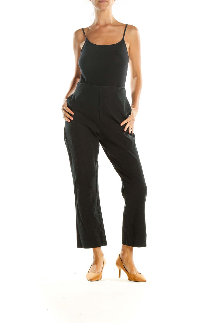 Black Cropped All Day Wear Trousers