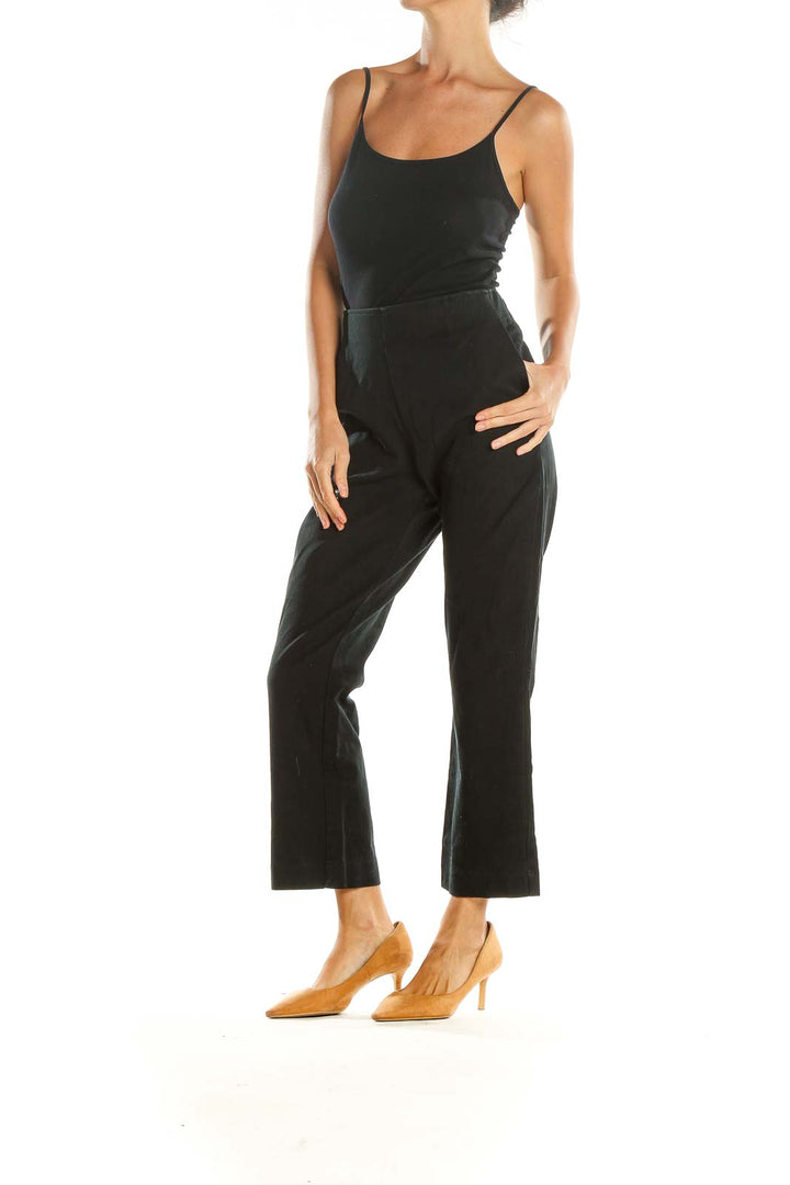 Black Cropped All Day Wear Trousers