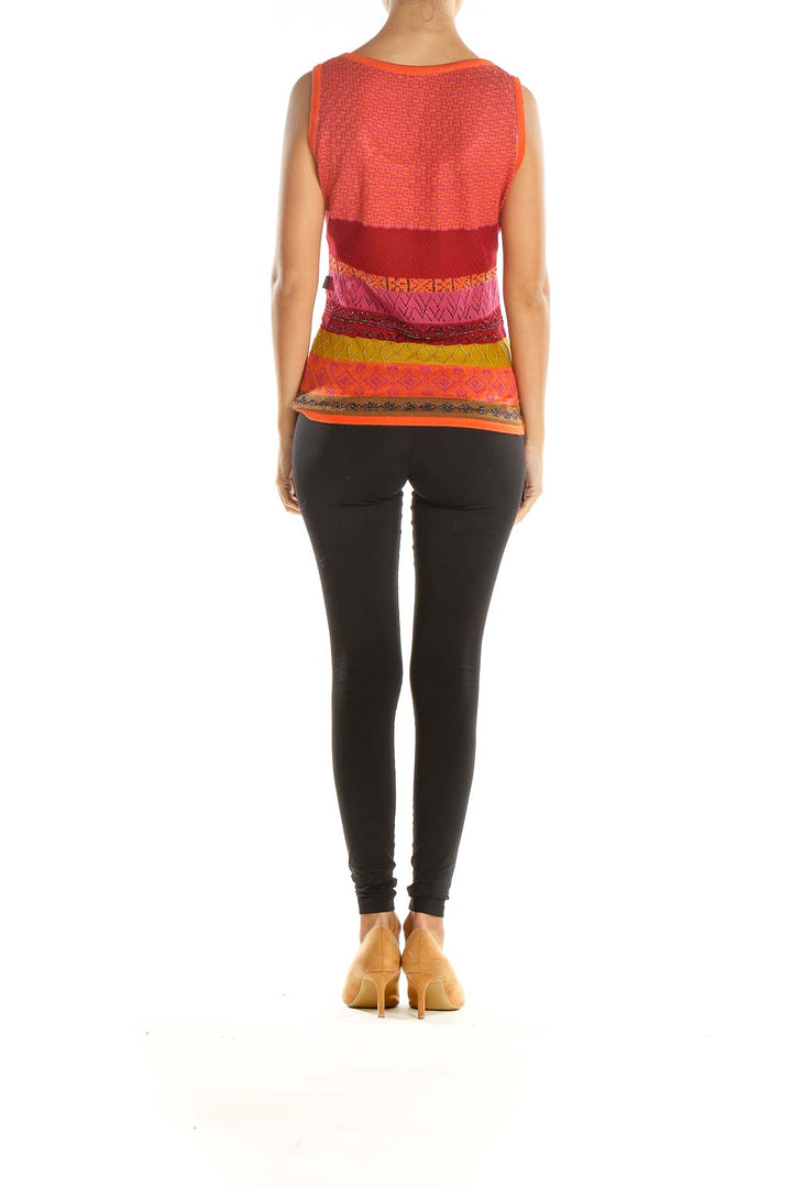 Multicolor Printed Knit Bohemian Tank Top