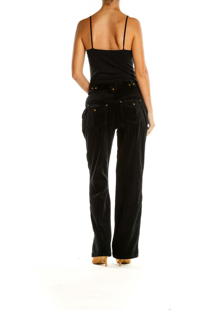 Black Textured All Day Wear Trousers