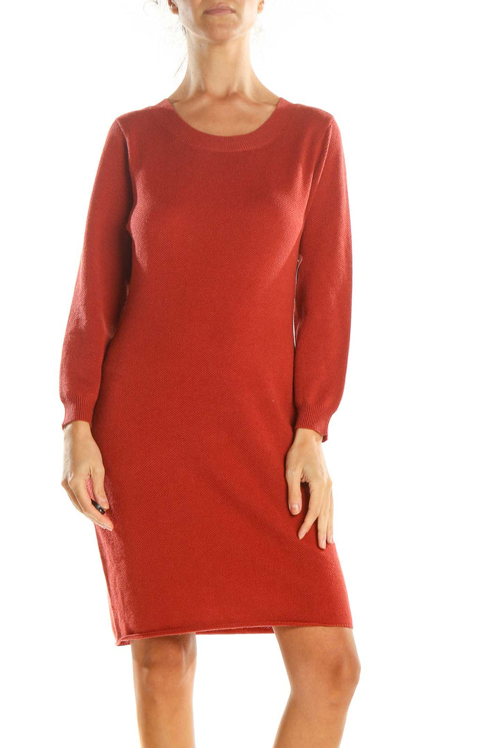 Red Classic Sweater Dress