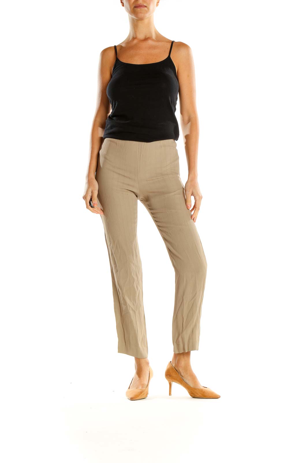 Beige Casual Trousers