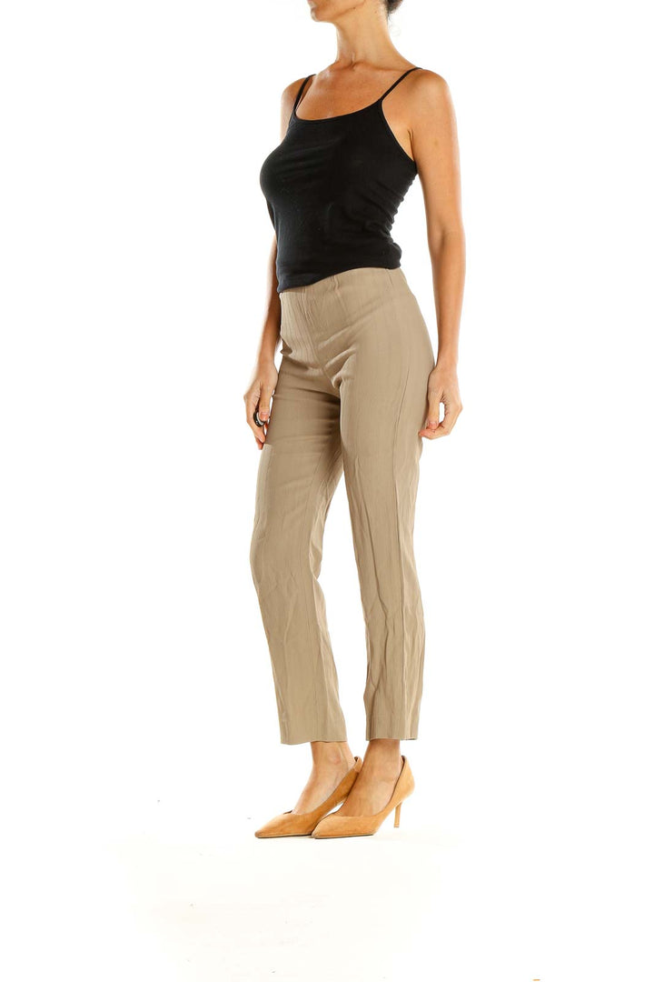 Beige Casual Trousers