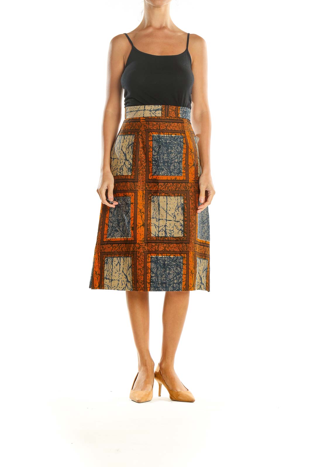 Multicolor Printed Bohemian A-Line Skirt