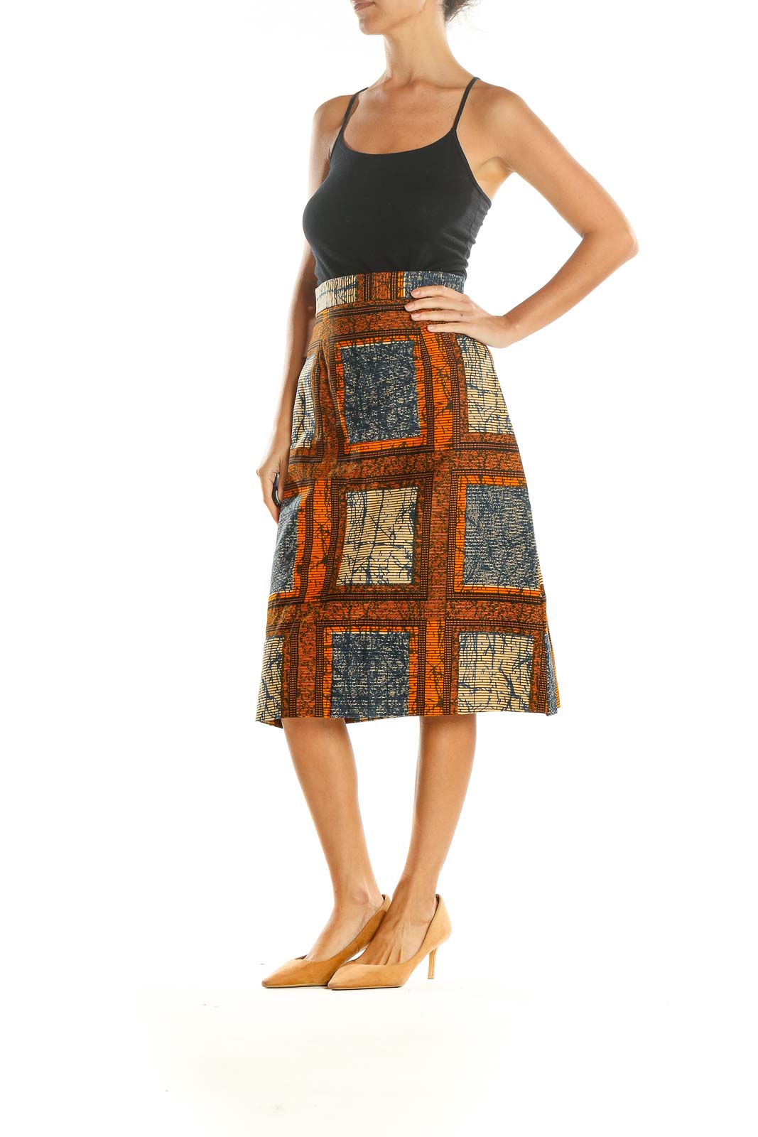 Multicolor Printed Bohemian A-Line Skirt