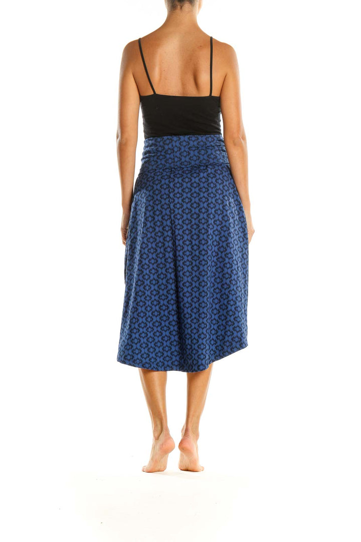 Blue Printed Casual Skirt