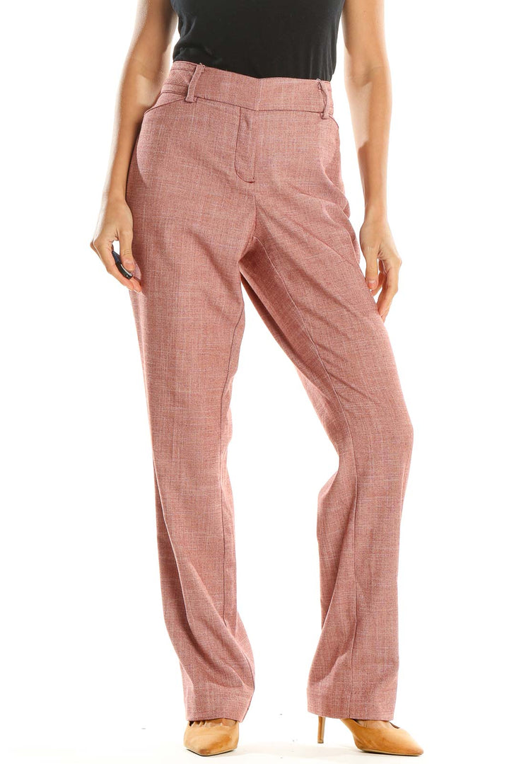 Pink Textured Retro Trousers