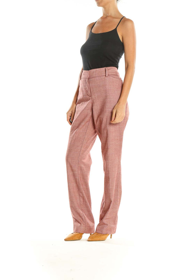 Pink Textured Retro Trousers