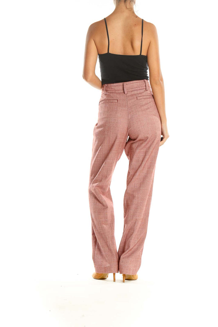 Pink Textured Retro Trousers