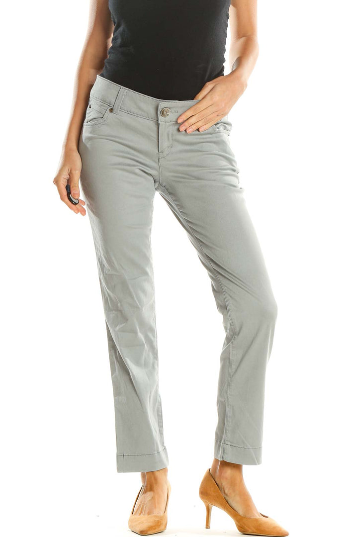 Gray Casual Trousers