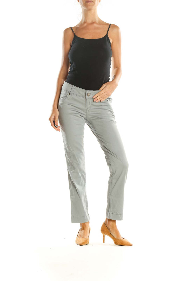 Gray Casual Trousers