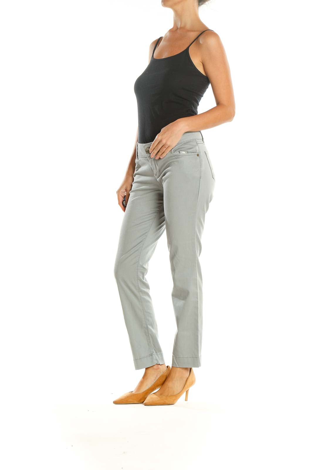 Gray Casual Trousers