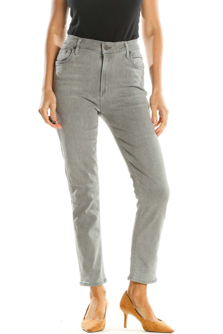 Gray Straight Leg Jeans