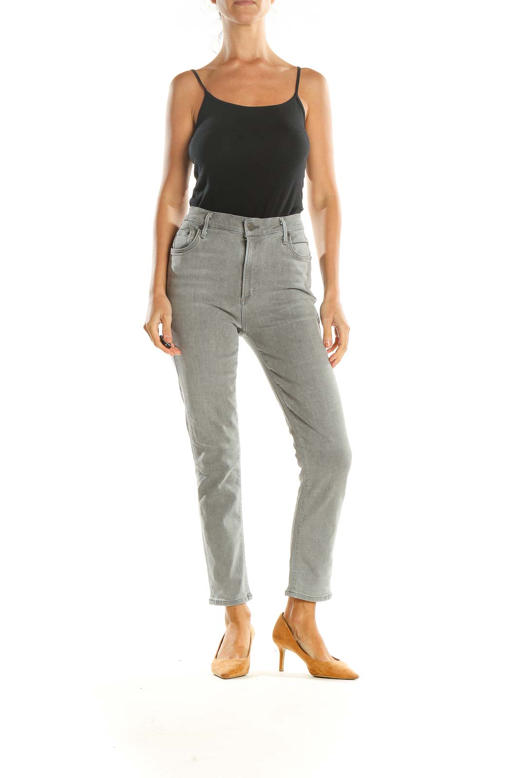 Gray Straight Leg Jeans