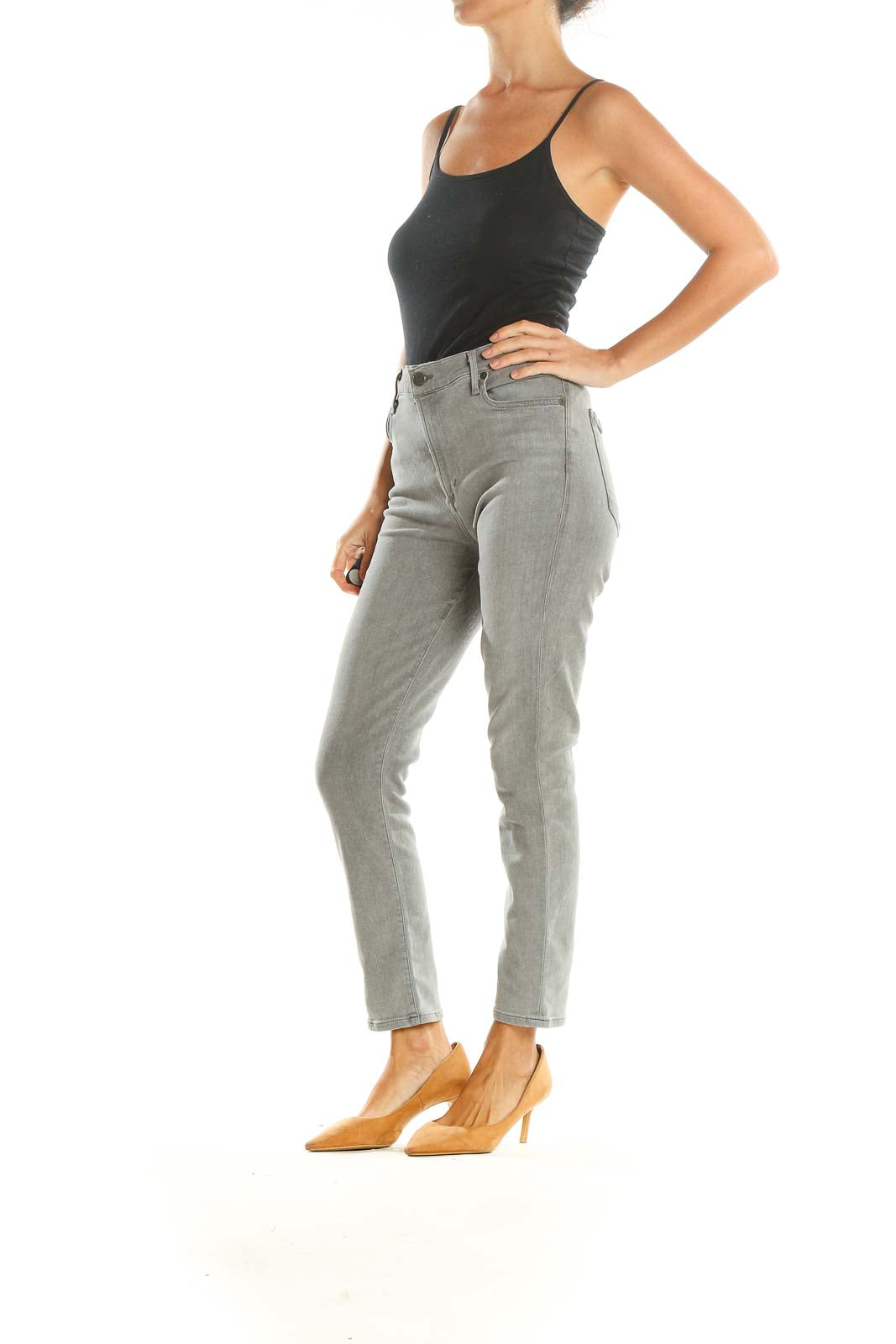 Gray Straight Leg Jeans