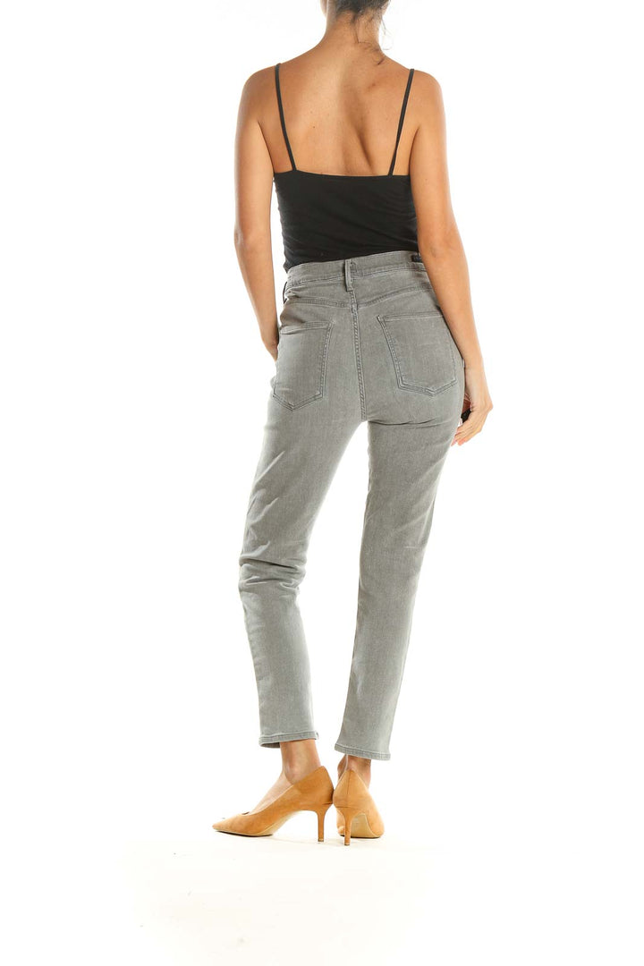 Gray Straight Leg Jeans