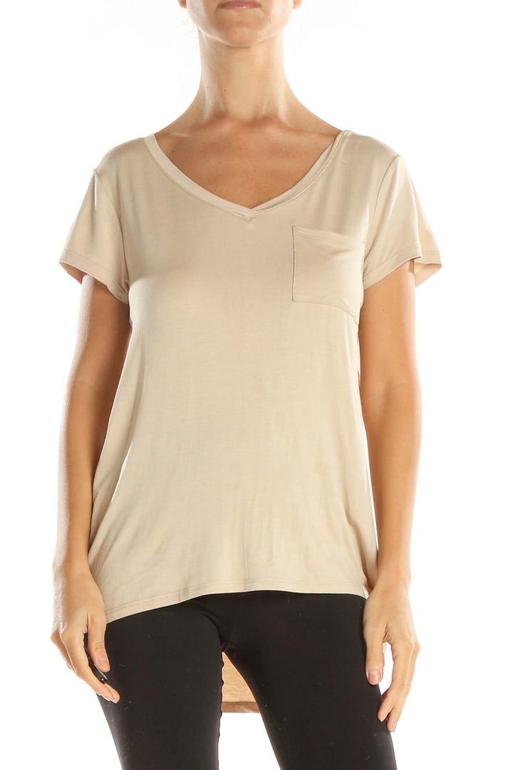 Beige All Day Wear T-Shirt