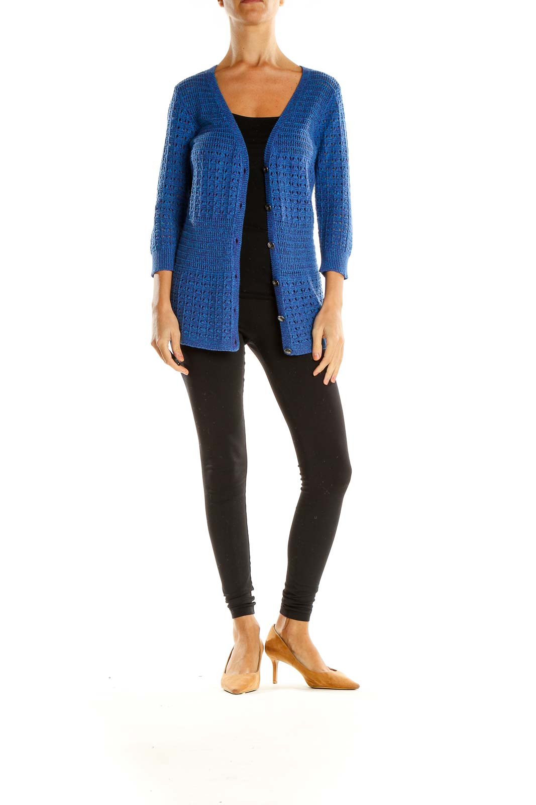 Blue Woven Cardigan