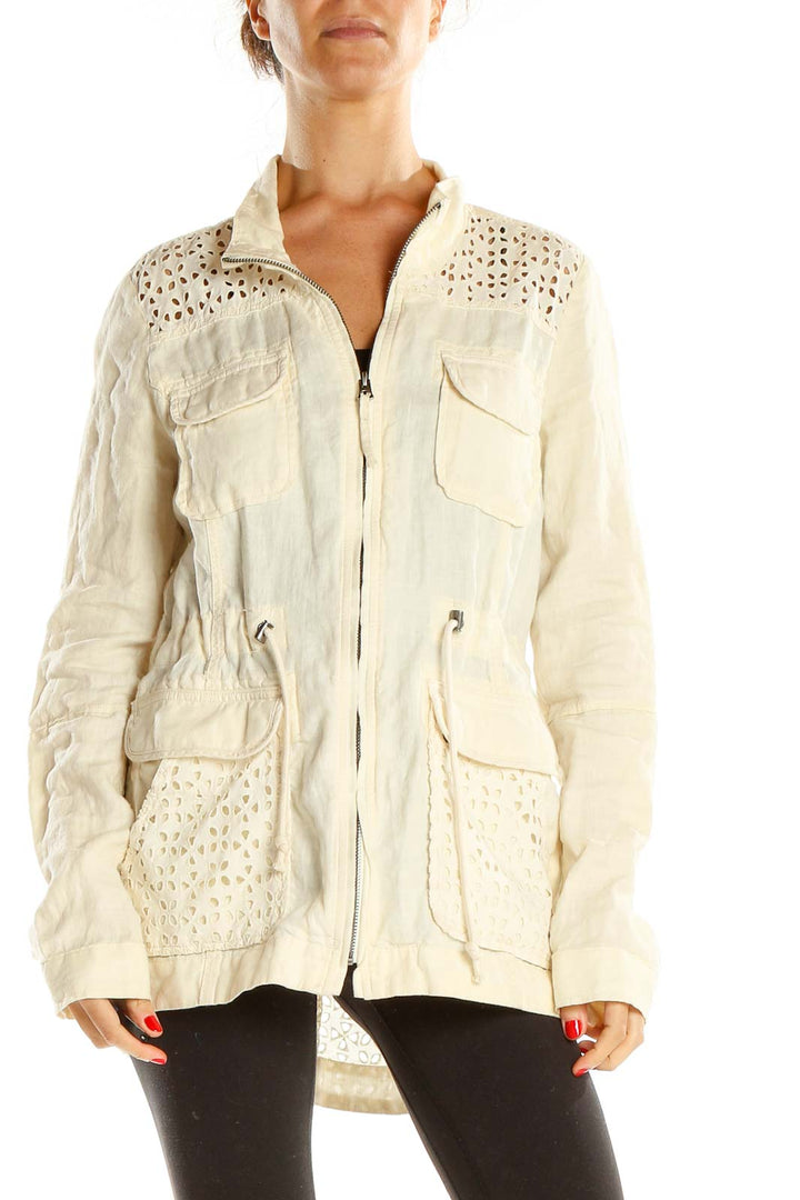 Beige Eyelet Jacket