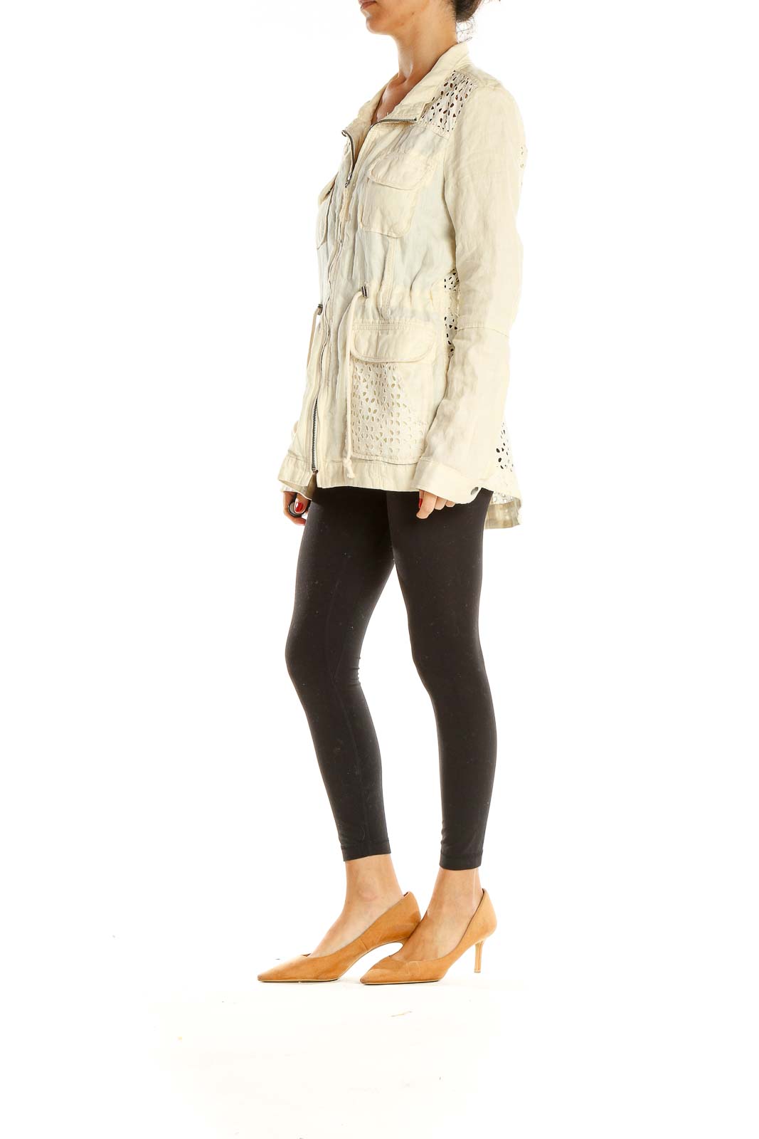 Beige Eyelet Jacket