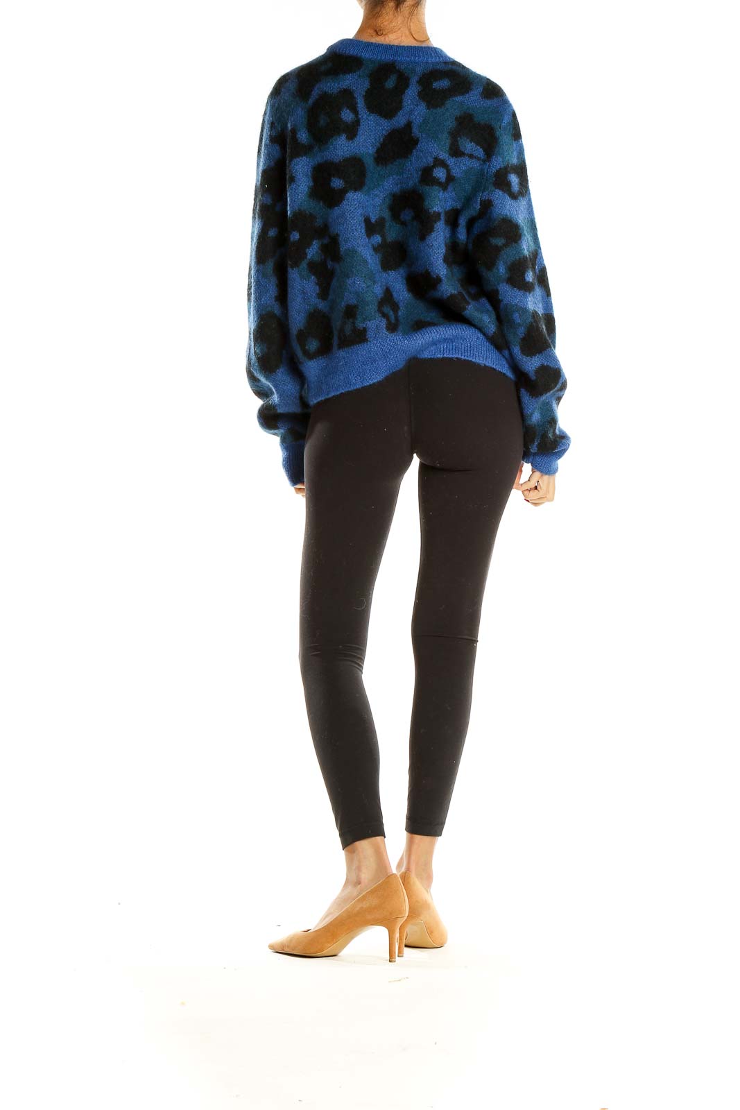 Blue Animal Print Sweater