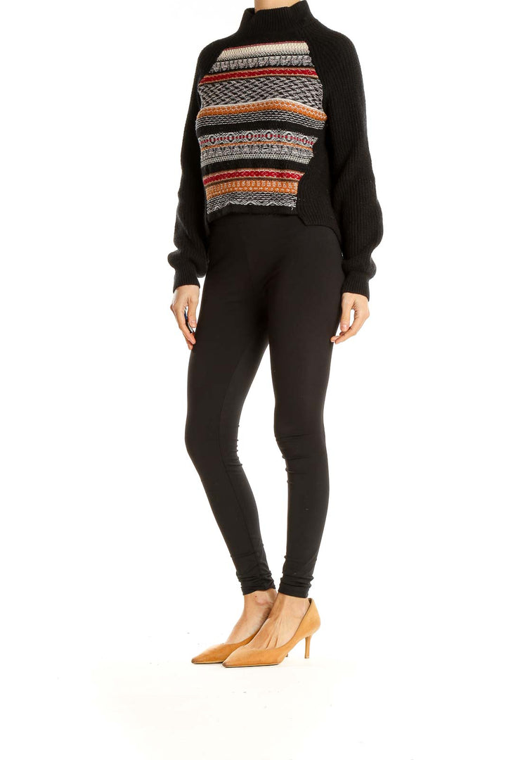 Black Embroidered All Day Wear Sweater