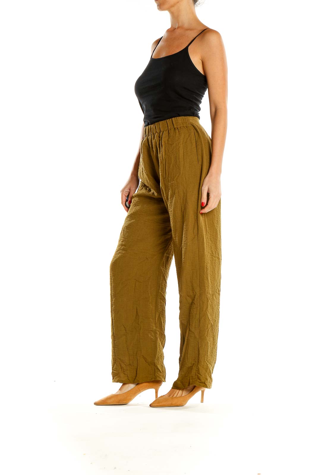 Mustard Textured Classic Pants