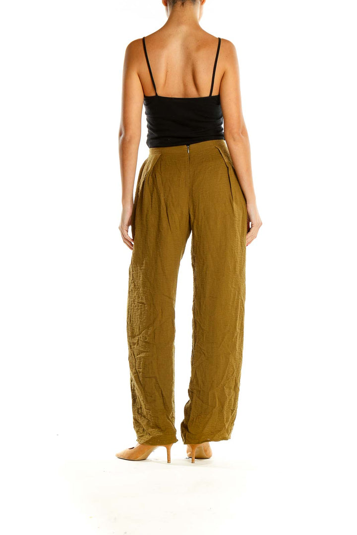 Mustard Textured Classic Pants